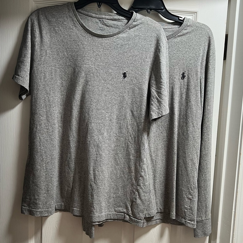 2 POLO Ralph Lauren Custom Fit T-Shirts (1) short sleeve (1) long sleeve